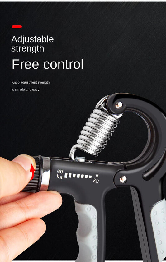 Hand Grip Strength Power Trainer Gripper Counter W Adjustable Squeeze Exercise