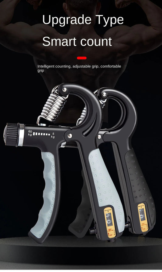 Hand Grip Strength Power Trainer Gripper Counter W Adjustable Squeeze Exercise